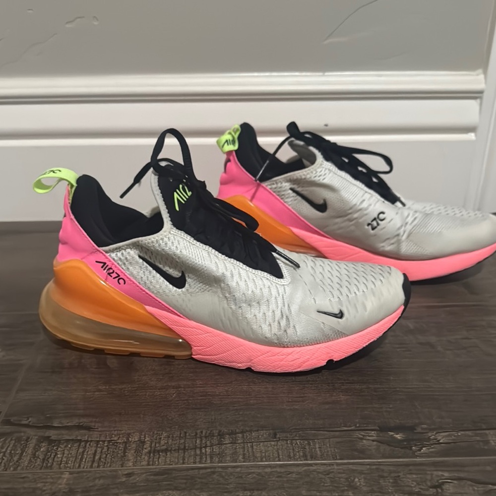 Nike Kids Air Max 270 White and Pink Shoes